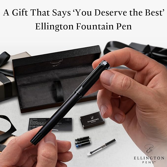 Luxury Fountain Pen Set - Smooth Extra Fine Nib - Includes Refillable Ink Converter, 3 Ink Cartridges, Gift Box - Fountain Pen For Writing - Calligraphy, Journaling, Sketching-DeskLoop Office