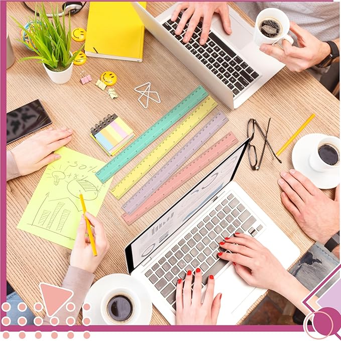 240 Pcs 12 Inch Plastic Rulers Bulk, Back to School Supplies, Assorted Colored Flexible Metric Rulers with Centimeters and Inches Measuring Tool for School Classroom Students(Pastel)-DeskLoop Office