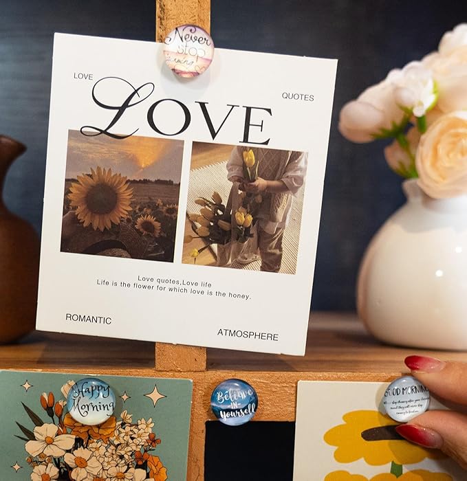 24Pcs Decorative Push Pins,Decorative Thumb Tacks for Bulletin Board, Cork Board Thumbtacks,Photos Wall Maps,Cute Thumbtack for Cubicle Decor,Classroom Decor,and Office Decor(Motivational-Moring)-DeskLoop Office