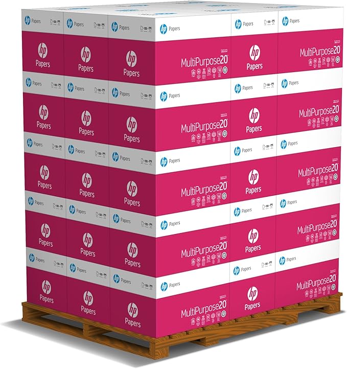 HP Papers Printer Paper, 8.5 x 11 paper, Multipurpose 20 lb - 96 Bright , 40 Cases - 1 Pallet -200,000 Sheets, Loading Dock Delivery, Made in USA - FSC Certified, 112000P-DeskLoop Office