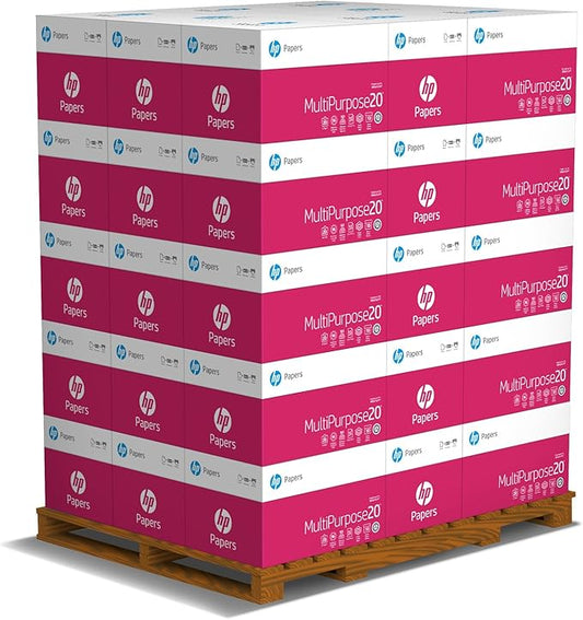 HP Papers Printer Paper, 8.5 x 11 paper, Multipurpose 20 lb - 96 Bright , 40 Cases - 1 Pallet -200,000 Sheets, Loading Dock Delivery, Made in USA - FSC Certified, 112000P-DeskLoop Office