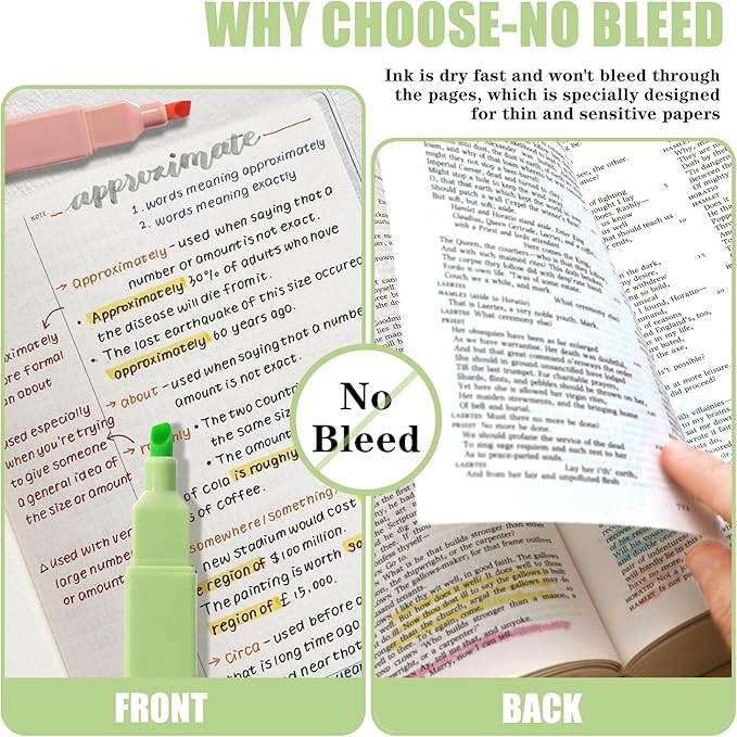 Highlighters Assorted Colors,8pcs Bible Highlighters No Bleed Hghlighter Markers for Journaling Back to School Teacher Supplies Office Supplies-DeskLoop Office