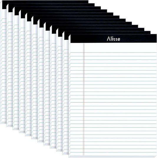 Legal Notepads 8.5 x 11, Pack of 12 - Perforated Wide Ruled Writing Pad - Premium Thick Paper, No Ink Bleeding - Blank Legal Pads For Home, Office, School, Business - 50 Sheets Per Notebook-DeskLoop Office