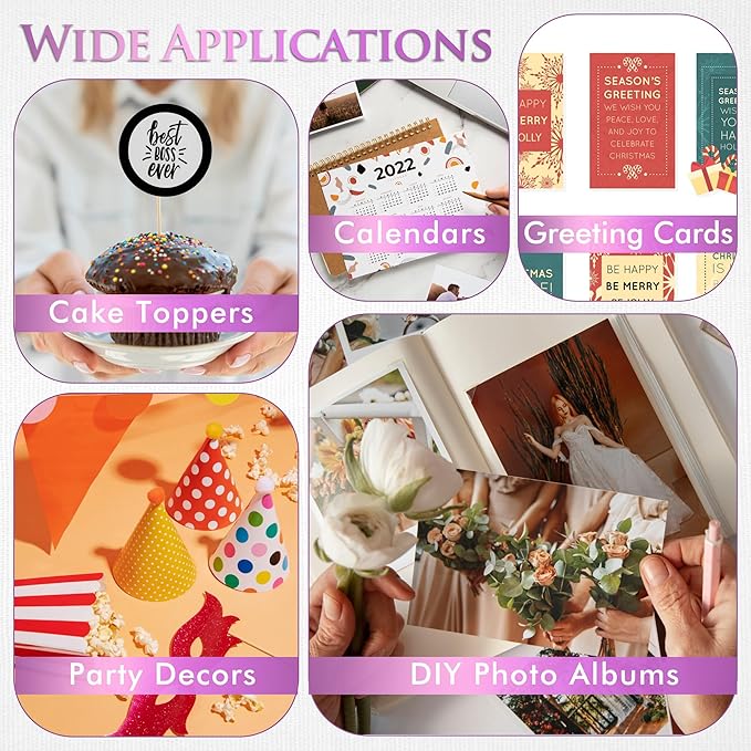 A-SUB Heavyweight Glossy Photo Paper 8.5 x 11 Inch 61lb 230GSM Thick Photo Printer Paper for DIY Cards Calendars for Inkjet Printers 100 Sheets-DeskLoop Office