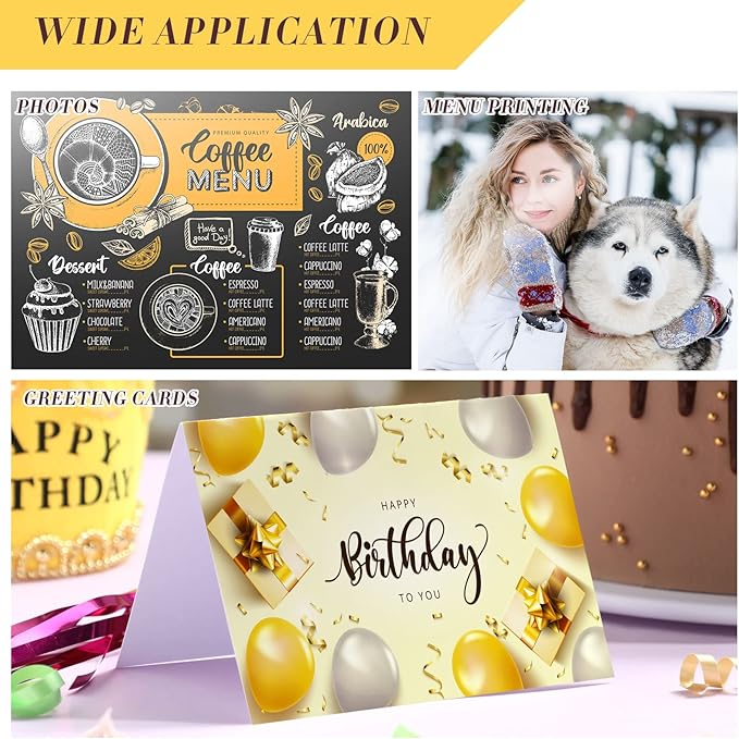 Fainne 400 Sheets Photo Paper 8.5 x 11 in Glossy Double Sided 54lbs 9.5mil 200gsm Photo Paper Glossy Card Stock for Inkjet Printing Printer Making Pictures Calendar Greeting Card Printing-DeskLoop Office