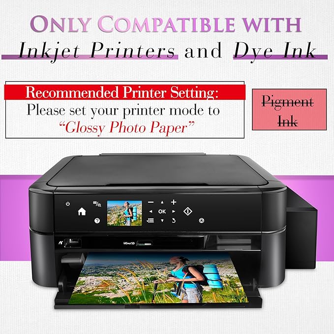 A-SUB Heavyweight Glossy Photo Paper 8.5 x 11 Inch 61lb 230GSM Thick Photo Printer Paper for DIY Cards Calendars for Inkjet Printers 100 Sheets-DeskLoop Office