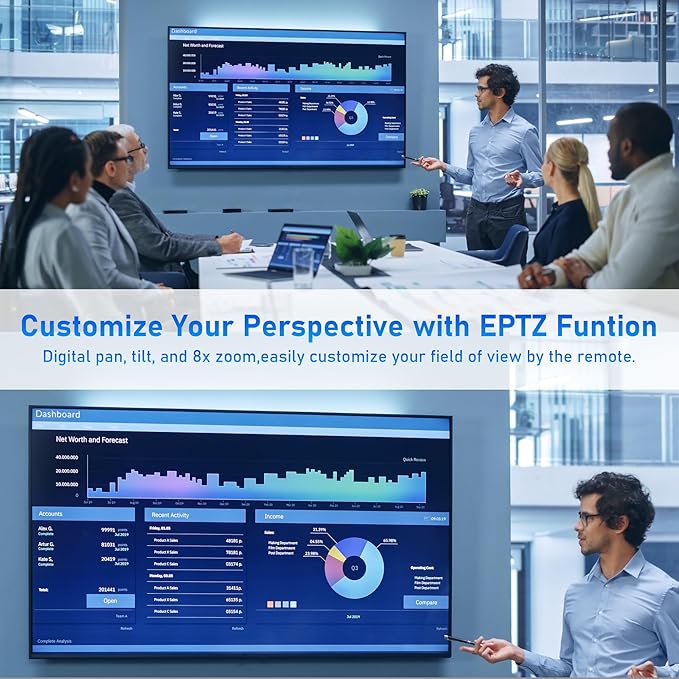 4K Webcam with Speaker and 4 AI Noise-Cancelling Mics, Wide Angle PC Cameras with Remote, Auto Focus, Privacy Cover, Tripod, Great for Computer, Zoom, Skype, Teams, Laptop, Personal Video Calling-DeskLoop Office