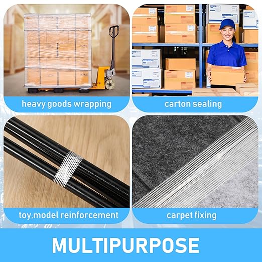 Treela 30 Rolls Filament Strapping Tape 5.5 Mil Transparent Reinforced Fiberglass Heavy Duty Packing Shipping Tape for Sealing Binding Fixing (1/2 Inch X 60 Yards)-DeskLoop Office