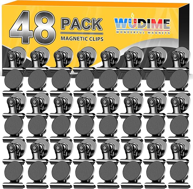 48 Pack Magnetic Clips, Refrigerator Magnets Fridge Magnets, Black Magnet Clips for Whiteboard, Clip Magnets for Photo Displays, Home, Office,Classroom-DeskLoop Office