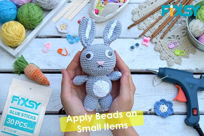 FIXSY Hot Glue Gun Sticks Low Temp Low Melt Cool Glue, Mini Size 4" Long x .28" Diameter 5/16 7mm, 30 Counts/Pack, 15 Packs, 450 Counts/Box, Scrapbooking-DeskLoop Office