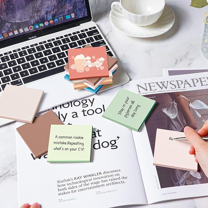 (18 Pack) Sticky Notes 3x3 in Post, Vintage Colors, Sticky Pads, Strong Adhesive, Recyclable, Self-Stick Pads, Easy to Post for Home, Office, Notebook-DeskLoop Office