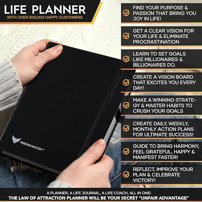2025-2026 Planner Weekly and Monthly | 16-Month Life Planner to Increase Focus & Productivity | Reduce Overwhelm & Achieve Your Biggest Goals | Include Gift Box & Stickers | Sep 2025-Dec 2026-DeskLoop Office