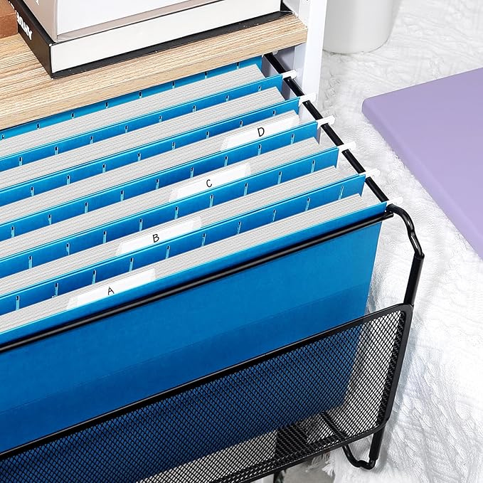 SUNEE 25 Pack Hanging File Folders, Blue Folders, Hanging File Folders Letter Size with 1/5-cut Tabs, Stay Organized for Your Home and Office Bulk File and Documents-DeskLoop Office