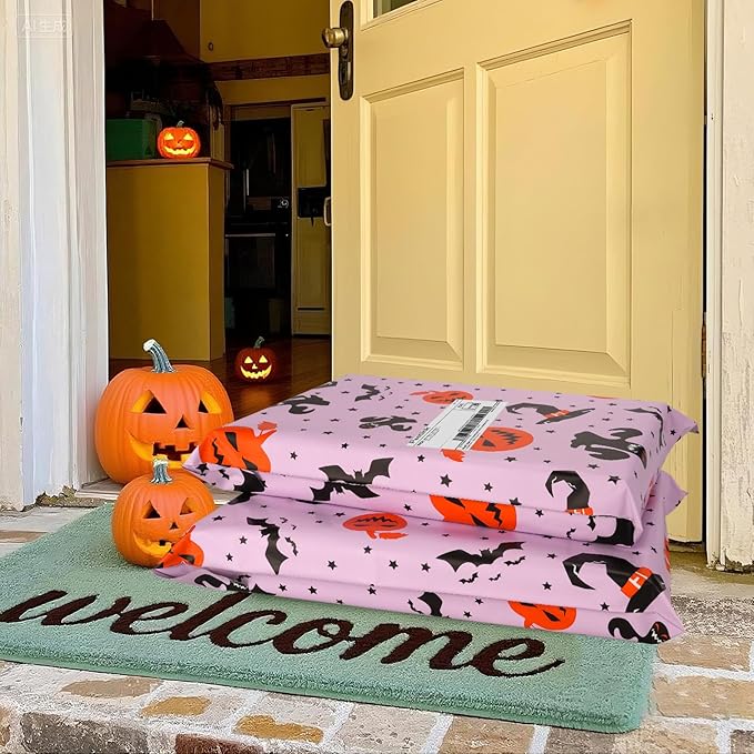 Halloween Poly Mailer 10x13 Inch 25 Pcs, Waterproof Shipping Bags for Clothing, Tear-Resistant Mailier Bags, Strong Mailing Bags with Self-Seal - Purple-DeskLoop Office