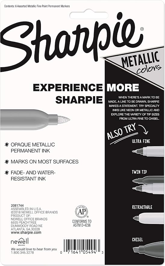Sharpie Metallic Permanent Markers, Fine Point - Image 7