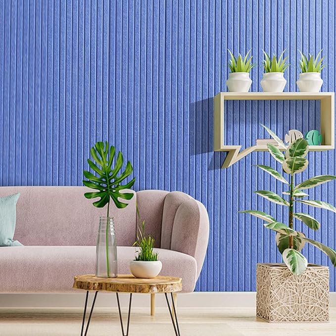 Large Cork Board for Office, 8 Pack Felt Wall Tiles with Slat Wall Paneling and Safe Removable Adhesive Tabs, Felt Bulletin Board Pin Board Cork Boards for Walls (Blue)-DeskLoop Office