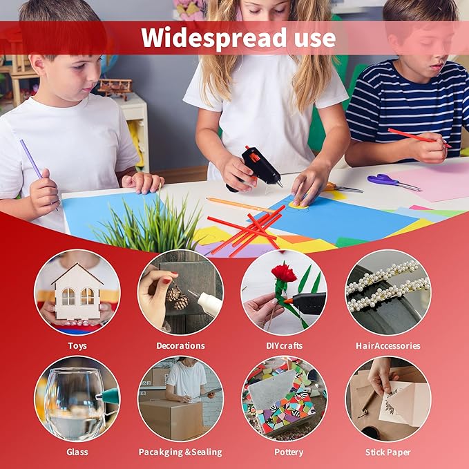 MATUFF Red Hot Glue Sticks Mini 0.27" x 5.9 inches, Colored Hot Melt Mini Glue Sticks for All Temperature Mini Glue Guns, for DIY Craft Arts and Wedding Cards, Stamp Sealing, Bulk Red hot Glue 60 Pack-DeskLoop Office