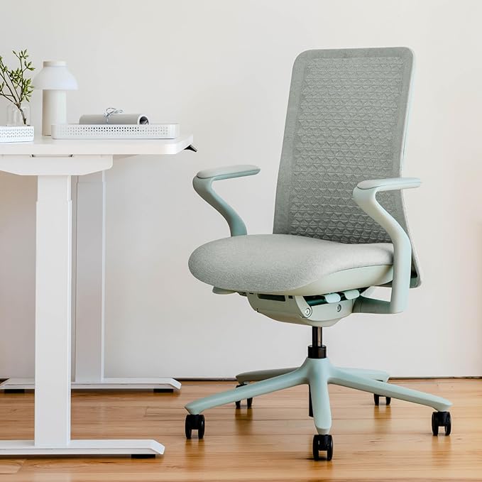 Branch Verve Chair - High Performance Executive Office Chair with Contoured Seat Back and Adjustable Lumbar Rest - High Density Foam Cushion with Aluminum Base - Up to 275 lbs - Mint-DeskLoop Office
