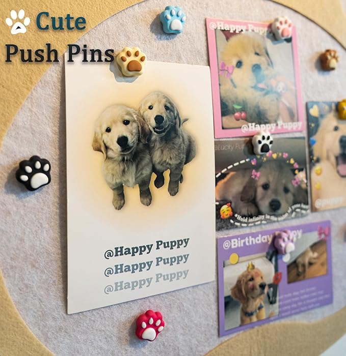 30Pcs Push Pins for Bulletin Board, Cute Push pins,Decorative Thumb Tacks, Cork Boards for Walls, for Women Office Decor,Classroom Decor,Cubical Decor,Home Decor (30-Cat Paw)-DeskLoop Office
