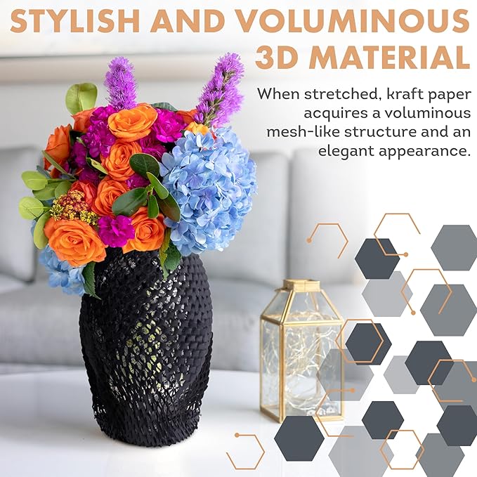 Black Honeycomb Packing Paper for Moving Breakables, 15 Inch x 100 Feet. Fragile Shipping Supplies. Perforated Packing Materials for Fragile Items. Moving Paper Wrap. Eco Friendly Packaging-DeskLoop Office