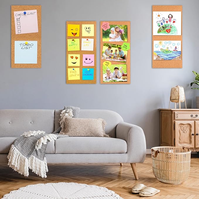 TUPARKA 6 Pack Cork Board Bulletin Boards 17"x8" - Image 6