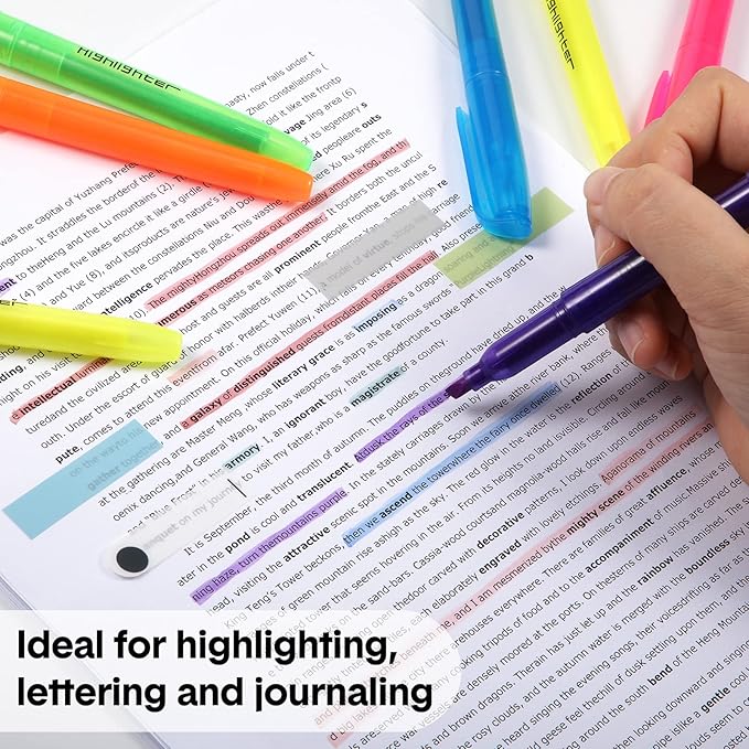 Thenshop 300 Pcs Highlighter Bulk Pack Assorted Colors Highlighter Markers Chisel Tip Fluorescent Pens for Office Classroom Back to School Supplies-DeskLoop Office