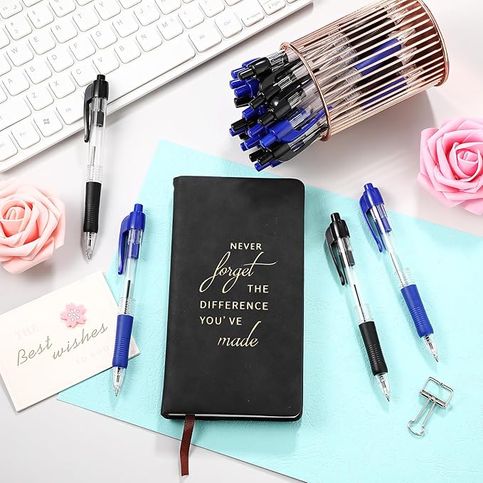 Fulmoon 100 Pcs Gel Ink Pens Retractable Ballpoint Medium Point 1.0 mm Ballpoint Smooth Writing Click Pens for Journal Writing Office Home(Black and Blue Ink)-DeskLoop Office