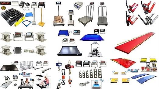 SellEton SL-7x7-1K Heavy-Duty, Industrial Floor Scale, Metal Indicator with Platform Scale (84" x 84", 1000 lbs x 0.2 lb)-DeskLoop Office