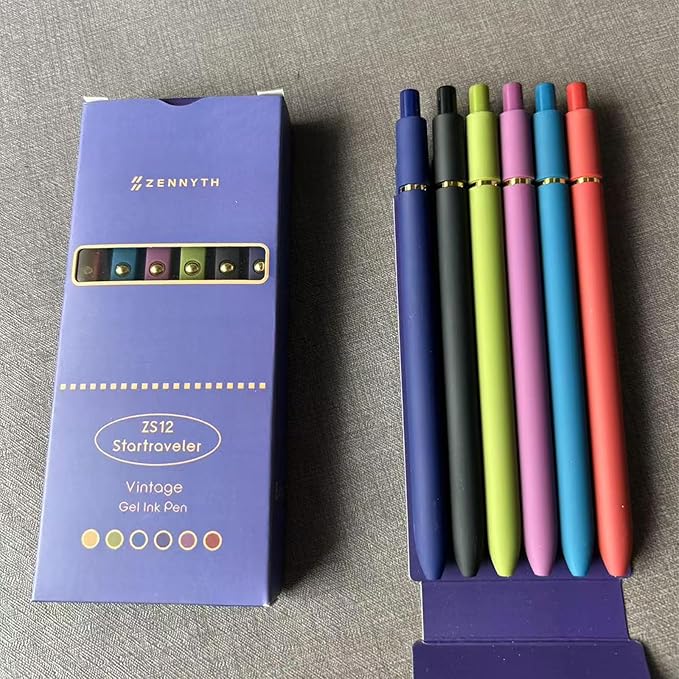 Colored Pens,6Pcs Colorful Gel Pens, Smooth Writing For Journaling, 0.5mm Fine Point,Ballpoint for Office School Supplies,Gifts for Women Men Student(Vintage)-DeskLoop Office