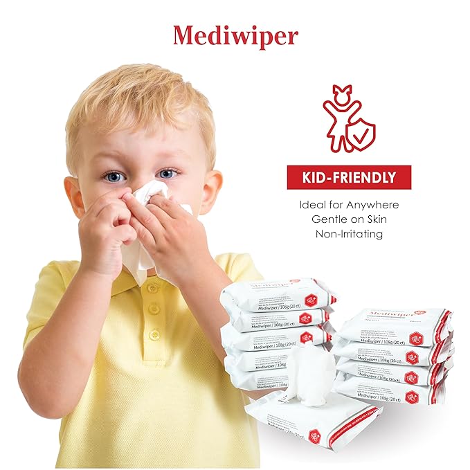 Mediwiper - 160 Wipes (80 * 2PK) Alcohol-Free Sanitizing Wipes Disinfecting Large Unscented Wet Wipes Bulk, Hand Sanitizer-DeskLoop Office