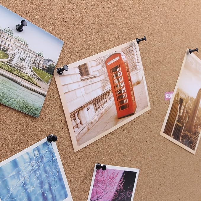 Yalis Black Push Pins 600 Count, Standard Dark Thumb Tacks for Corkboard Bulletin Board-DeskLoop Office