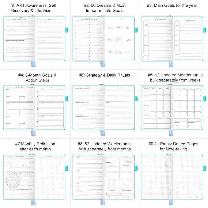 Undated Luxurious Weekly & Monthly Planner to Increase Productivity Hit Your - Image 5