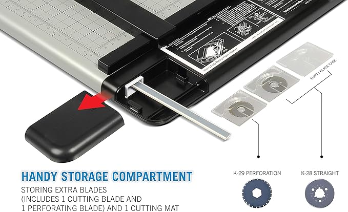 CARL Heavy Duty Rotary Paper Trimmer - 12238, Black/Silver, 18inch-DeskLoop Office