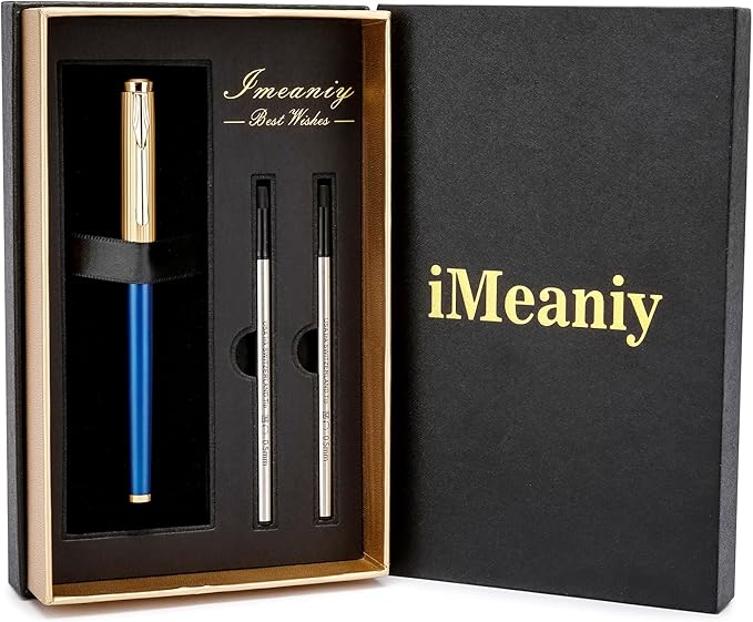Nice Rollerball Pens with Real 24K Finish- Fancy Roller Ball Point Pens for Writing Journaling Note Taking Signature, Luxury Pen for Men Women Writers Christmas Graduation Gifts-DeskLoop Office