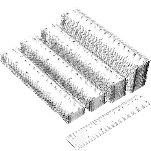 Zonon 100 Pcs 6 Inch Rulers Bulk Clear Plastic Flexible Straight Rulers with Inches and Centimeters First Day of School Gift for Students Back to School Office Supplies-DeskLoop Office