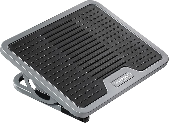 EUREKA ERGONOMIC Tilt Adjustable Footrest, Foot Rest for Under Desk at Work with Massage Surface, Office Foot Rest Under Desk with 20 Degree Tilt No Locking, Metal Frame-DeskLoop Office