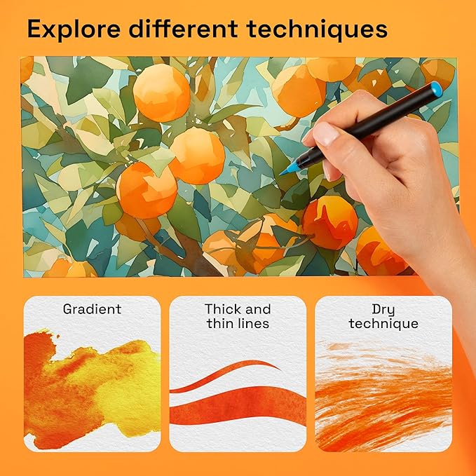 ARTISTRO 100 Watercolor Markers Teacher Appreciation Gifts – Brush Pens, Fineliner, Water Brush, Portable Bag – Vibrant, Washable, Non-Toxic – Ideal Gift for Women for Coloring, Calligraphy & Art-DeskLoop Office