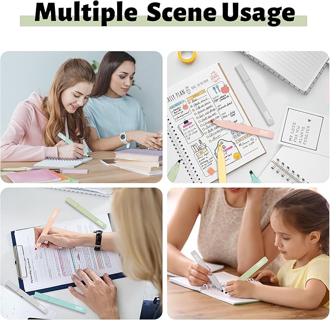 Highlighters Assorted Colors,10Pcs Bible Highlighters and Pens No Bleed, Assorted Colors, Pastel Set, Cute Marker Pens-DeskLoop Office