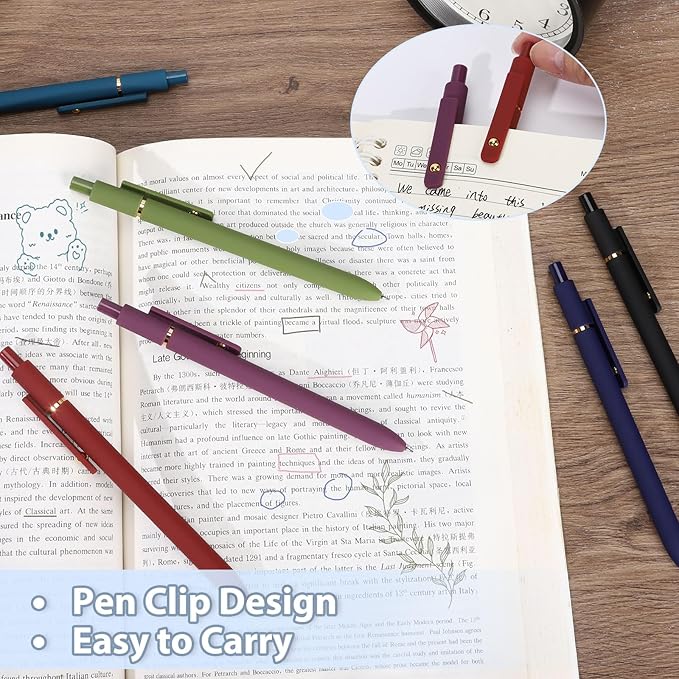 FIOVER Colored Pens, 12 Pack Colorful Gel Pens, Quick-Dry 0.7mm Medium Point for Journaling, Note Taking, Doodling, Aesthetic Office School Supplies, Gifts for Women Men-DeskLoop Office