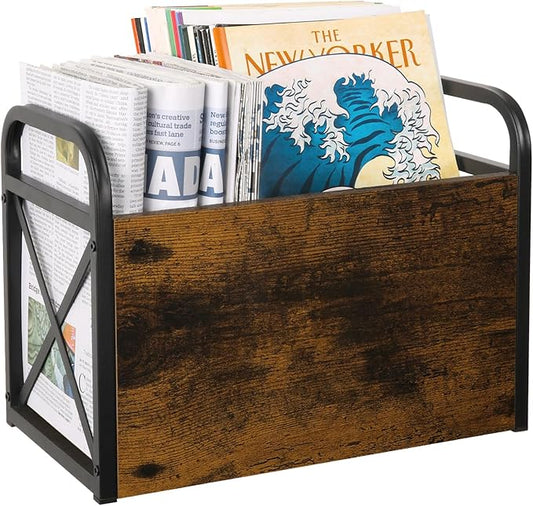 YINMIT Magazine Holder, Magazine Rack Floor, Magazine Storage Basket, Folder Organizer Bin for Books, Newspapers, Tablets-DeskLoop Office