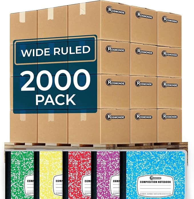 Rosmonde 2000 Pack Composition Notebooks Bulk, Wide Ruled, Full Pallet of - Image 9