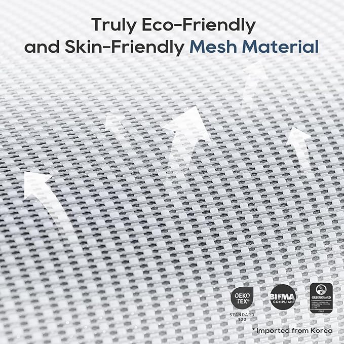 COLAMY Ergonomic Mesh Office Chair, Ergonomic Desk Chair with Footrest, Executive High Back Computer Desk Chair with Lumbar Support, Headrest and Adjustable 3D Arms, Tilt Lock and Lumbar Support-Grey-DeskLoop Office