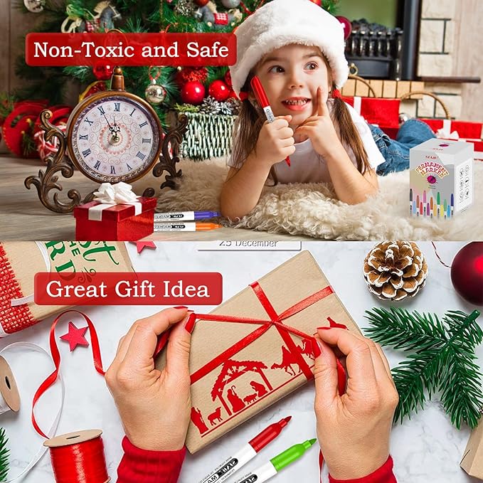 SFAIH 36 Colors Permanent Markers - Assorted Vibrant Colors, Quick Drying, Fade Resistant, Alcohol-Based Fine Point Permanent Markers for Paper, Plastic, Wood, Coloring, Drawing Doodling, Waterproof-DeskLoop Office