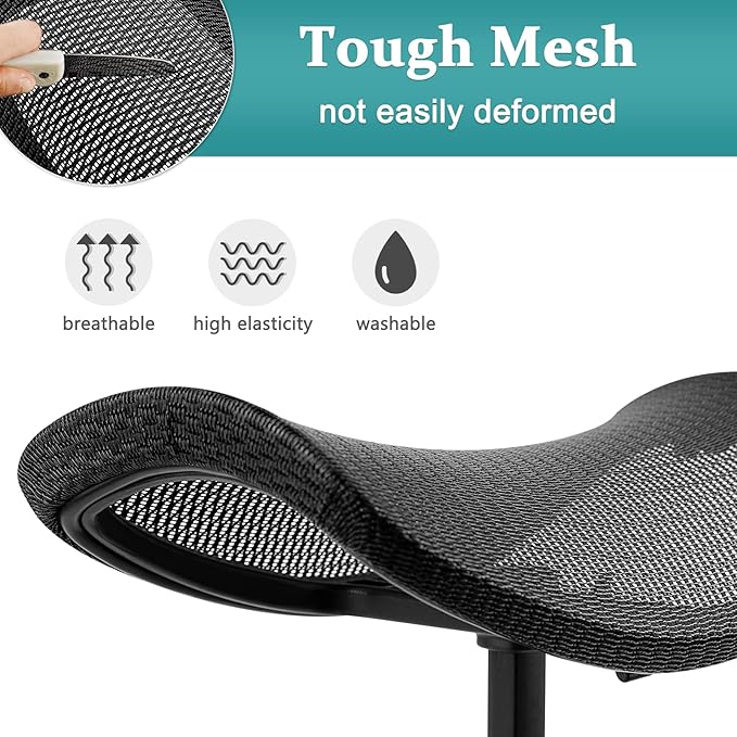 Footrest for Desk Adjustable Height 2-in-1 Function Rotatable Ergonomic Under Desk Footrest Ottoman Stool Rolling Leg Rest for Home Office (Black)-DeskLoop Office