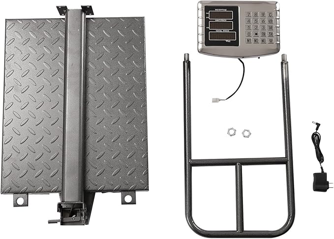 660lb Floor Industrial Platform Scale with Removable Guardrail Digital Scale with Accurate LB/KG High-Definition Displa Foldable for Weighing Luggage Package Shipping Double Sided Display-DeskLoop Office