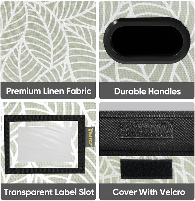 BALEINE File Organizer Box with Lid, Collapsible File Folder Organizer with Plastic Slide, Hanging File Folder Box for Office Document Storage (2 Pack, Antique Foliage)-DeskLoop Office