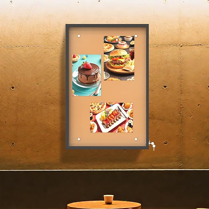 36 x 24 in Waterproof Outdoor Bulletin Board Lockable Wall-Mounted with Cork Backing, Ideal for Schools, Offices, and Restaurants-DeskLoop Office