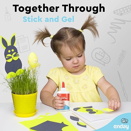 Liquid Glue (12 Pack) - 4 oz Washable School Glue, Bulk, Non-Toxic for Kids, for Slime, Arts and Crafts - by Enday-DeskLoop Office