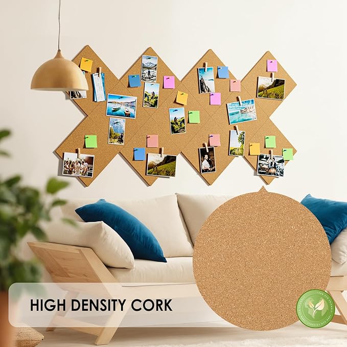 MaxGear Large Cork Board for Wall 36" x 24", 6 Pack Cork Board Tiles with 20 Pushpins & Safe Removable Adhesive Tabs, 12" x 12" Corkboards for Office, School & Home-DeskLoop Office