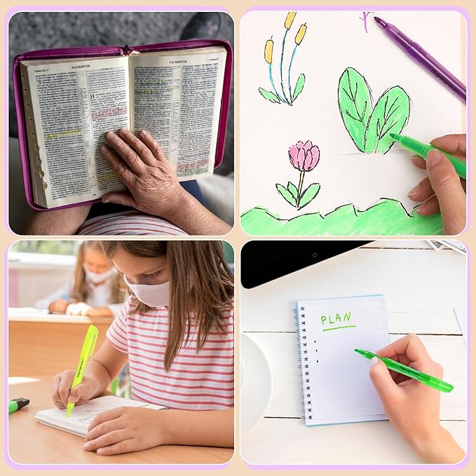 BESARME 240 Pack Assorted Colors Highlighters Bulk 6 Colors Fluorescent Markers for Home School Office-DeskLoop Office